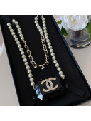 Chanel Airpods Case Necklace AB6678 Black 2021