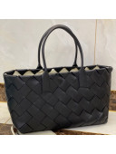 Bottega Veneta Large Tote Bag in Woven Lambskin Black/White 2021