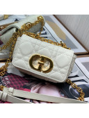 Dior Micro Caro Bag in White Supple Cannage Calfskin 2021