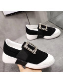 Roger Vivier Viv' Skate RV Broche Slip Ons Sneakers In Black Suede 2020