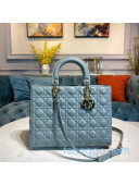 Dior Lady Dior Large Tote Bag in Stone Grey Cannage Lambskin 2020