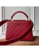 Louis Vuitton Capucines BB Monogram Flower Top Handle Bag M55360 Burgundy 2019