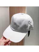 Prada Canvas Baseball Hat White 2021 06