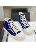 Chanel Vintage Canvas High-top Sneakers 21012501 Blue 2021