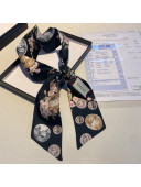 Gucci Silk Flora Print Bandeau Scarf Black 2021