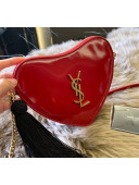 Saint Laurent Monogram Heart Cross Body Bag in Smooth Leather 540694 Red 2018