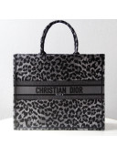 Dior Large Book Tote Bag in Grey Multicolor Mizza Embroidery 2021