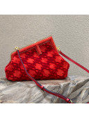 Fendi First Small Karligraphy Cotton Bag 80041 Red 2022 