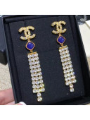 Chanel Tassel Earrings AB3866 Crystal/Blue/Gold 63 2020