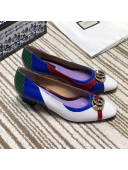 Gucci Snakeskin Pump with Crystal Double G 548854 Green/Blue/White 2019