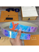 Louis Vuitton Men's Iridescent Belt 40mm with LV Buckle Orange 2019