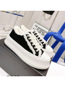 Chanel Suede Wool Sneakers Black 2021 111180