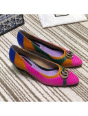 Gucci Snakeskin Pump with Crystal Double G 548854 Blue/Yellow/Pink 2019