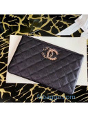 Chanel Quilted Grained Calfskin Small Pouch AP1806 Black 2020