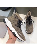 Balenciaga Lace-Up Knit Sock Speed Trainer Sneaker Beige 2020