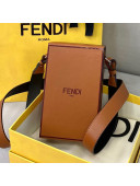 Fendi Wood and Leather Vertical Box Mini Bag Brown 2021