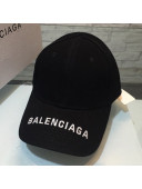 Balenciaga Logo Canvas Baseball Hat Black 2021 11