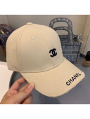 Chanel Canvas Logo Baseball Hat Beige 2021 05