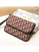 Dior Oblique Canvas Flap Clutch Burgundy 2019