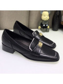 Chanel Contarsting Trim Lambskin Loafers Black 2021