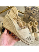 Dior Granville Wedge Espadrilles in Beige Mesh Embroidery 2021