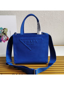 Prada Drill Fabric Tote Bag 1BG382 Blue 2021