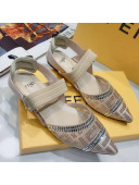 Fendi Colibrì Crystal Mesh Slingback Flat Shoe Nude 2020