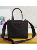 Prada Drill Fabric Tote Bag 1BG382 Black 2021