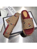 Gucci Mickey & GG Canvas Platform Slide Sandal 573018 2019