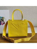 Prada Drill Fabric Tote Bag 1BG382 Sunny Yellow 2021