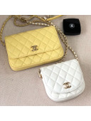 Chanel Quilted Side-Packs Flap Bag AS0649 White/Yellow 2019