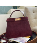 Fendi Peekaboo ISeeU Medium Bag in Burgundy Suede Leather 2020