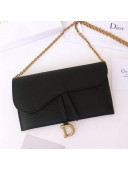 Dior Saddle Wallet on Chain/Crossbody Bag Black 2019