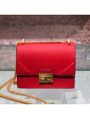 Fendi Kan U Small Calfskin Flap Bag Red/Gold 2019 