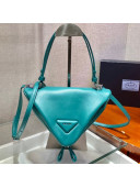 Prada Signaux Leather Triangle Mini Bag 1BA315 Green 2021