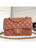 Chanel Small Quilted Lambskin Classic Flap Bag Brown/Gold 2020