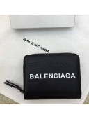 Balen...ga Grained Calfskin Everyday Small Zippy Wallet Black 2017