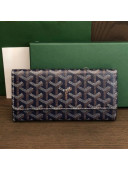 Goyard Long Flap Wallet Navy Blue 2021