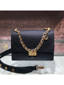 Fendi Kan U Medium Calfskin Flap Bag Black/Gold 2019 