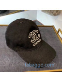 Chanel Denim CC Baseball Hat Black 2020