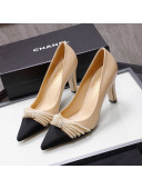 Chanel Suede Kidskin Pumps with Pearl Knot Charm G36391 7.5cm Nude 2021