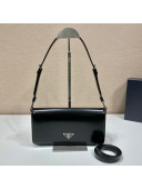 Prada Brushed Leather Prada Femme Bag 1BD323 Black 2022