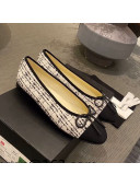 Chanel Tweed & Grosgrain Ballerinas White/Black 2021 112290