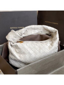 Bottega Veneta Mini BV Jodie Hobo Bag in Woven Lambskin White 2020