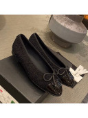 Chanel Tweed & Grosgrain Ballerinas All Black 2021 112291