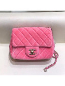 Chanel Quilted Velvet Mini Flap Bag with Crystal Ball AS1786 Light Pink 2020 (TOP)