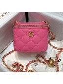 Chanel Lambskin Small Classic Box with Chain And Gold Metal Ball AP1447 Rosy 2020