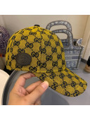 Gucci GG Multicolor Canvas Baseball Hat Yellow 2021