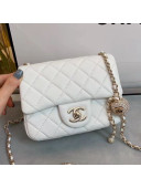 Chanel Quilted Leather Flap Bag with Crystal Ball AS1786 White 2020