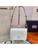 Prada Brushed Leather Shoulder Bag 1BD308 White 2021